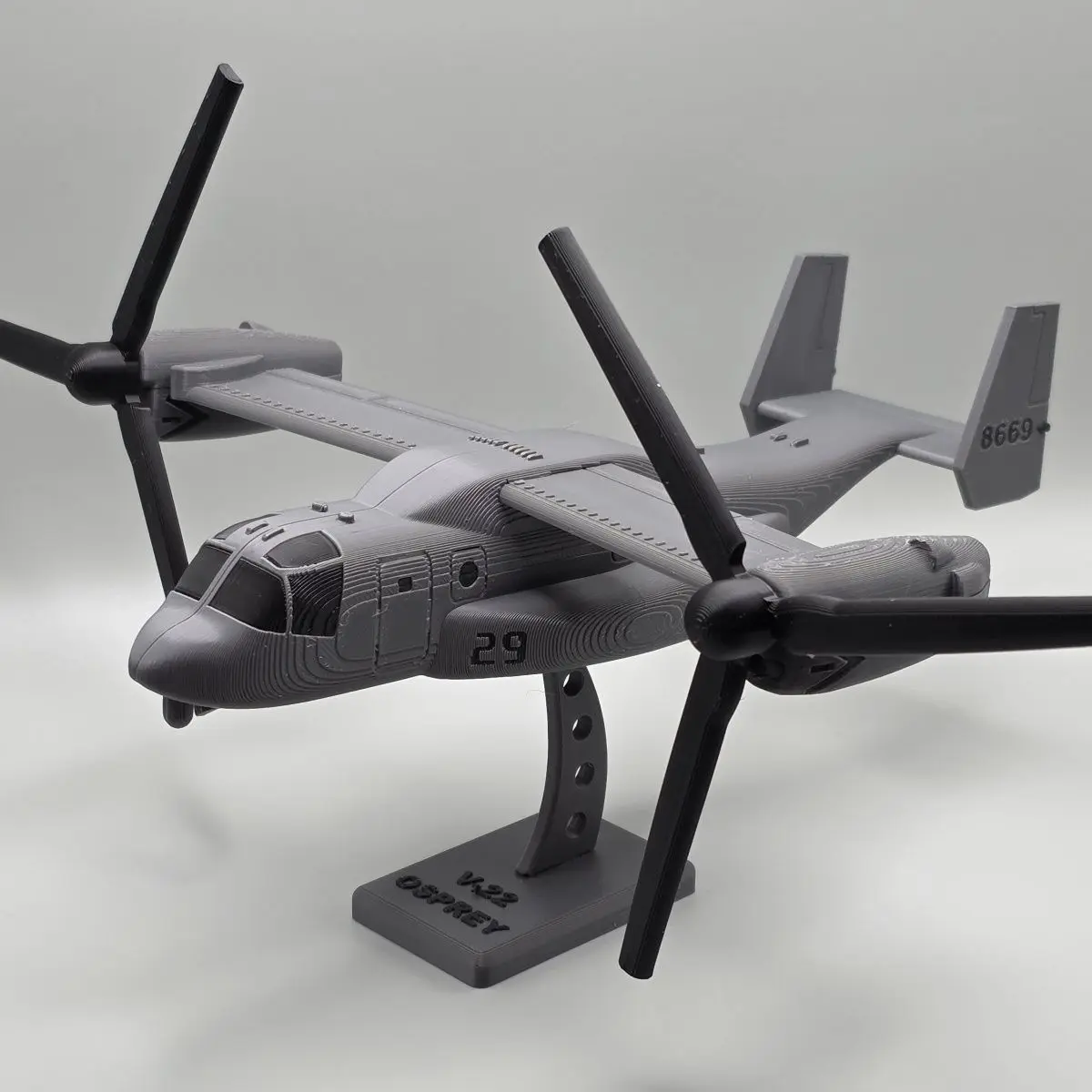 

3D Printed V22 Osprey Tiltrotor Aircraft Model Military Desktop Ornament Collectible Gift For Fans