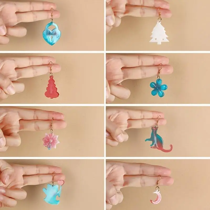 قوالب أقراط السيليكون مناسبة لإنشاء قلادة وأقراط فريدة من نوعها #5