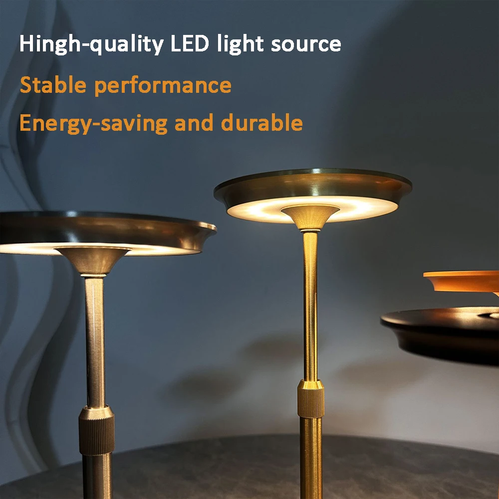 Aluminum Alloy Rechargeable Touch Table Lamp Telescopic Decorative Lamp LED Night Light Infinite Dimming Atmosphere Bedside Lamp