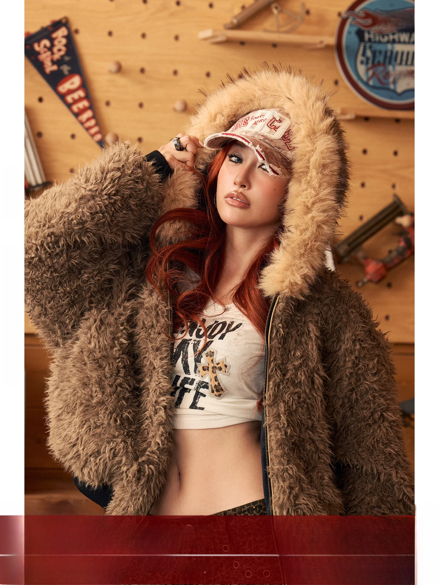 

Куртка-жилет BeerBro с двусторонним ношением, утепленная, на хлопковой подкладке, с капюшоном, женская, молодежная, из полиэстера, зимняя, теплая верхняя одежда