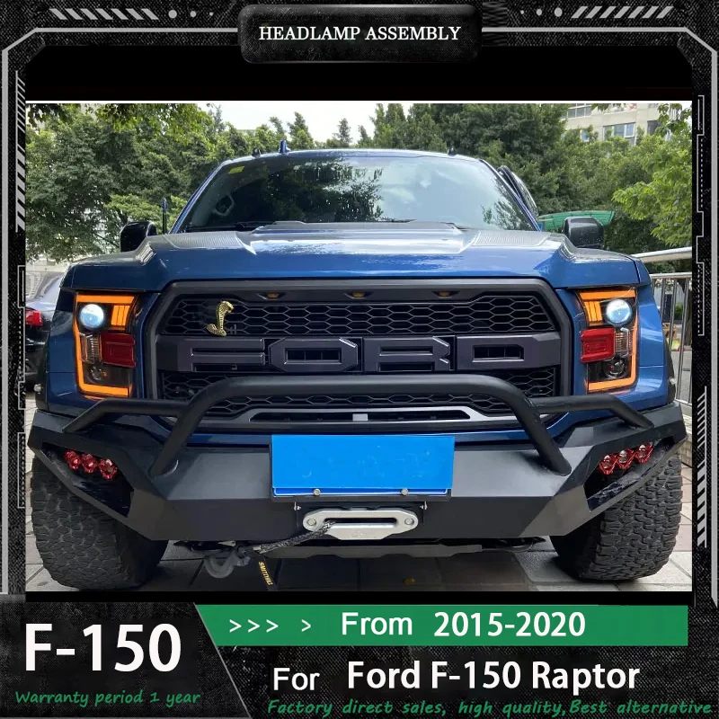 Parti della luce della testa a LED per Ford Raptor F150 F-150 2015-2020 Fari anteriori Sostituzione DRL Proiettore di luce diurna