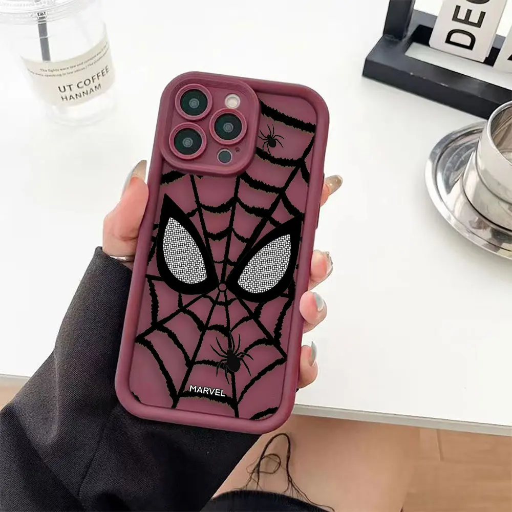 Marvel Line Spider-Man Face Comics Phone Case For Xiaomi Redmi 9T 10 10C 12 12C 13 13C K50 POCO F3 F4 F5 X3 X4 X5 M6 GT PRO Case