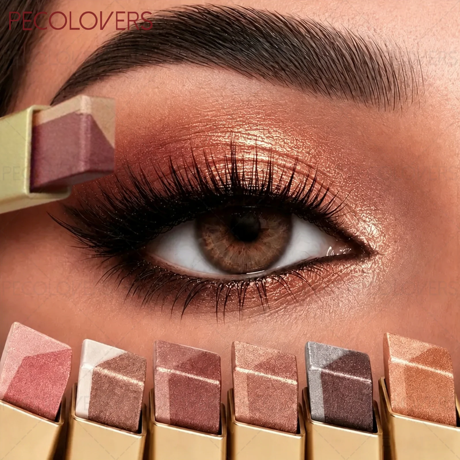 1PC Pearlescent Matte Makeup Effect, Waterproof, Two-color Eyeshadow Stick, Stylish Metal Case, A Daily Essential Makeup Item
