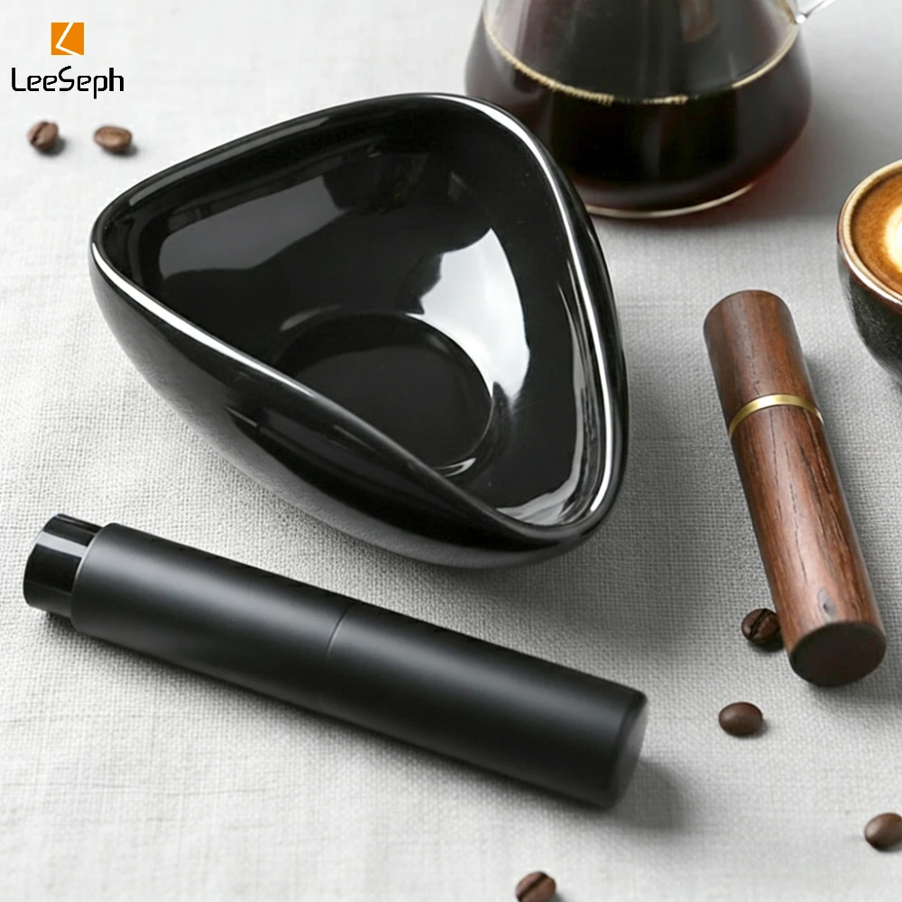 Leeseph Coffee Bean Dosing Cup, Spray Bottle, Coffee Stirrer Set, Ceramic Dosing Vessel Tray Kit, Coffee Lover Gift