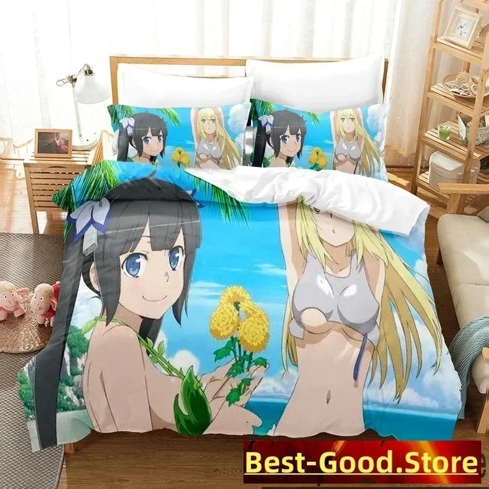

3D Print DanMachi Anime Hestia Bedding Set Printed Bed Set With Pillowcase Bed Duvet Cover Soft Queen King Size Bedclothes Home