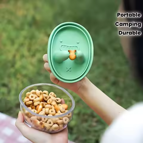 No-Mess Snack Box Kitchen Tidy Easy-to-clean Snack Box Cookie Storage Tools Portable Outdoor Fruit Tray with Lid for Home School