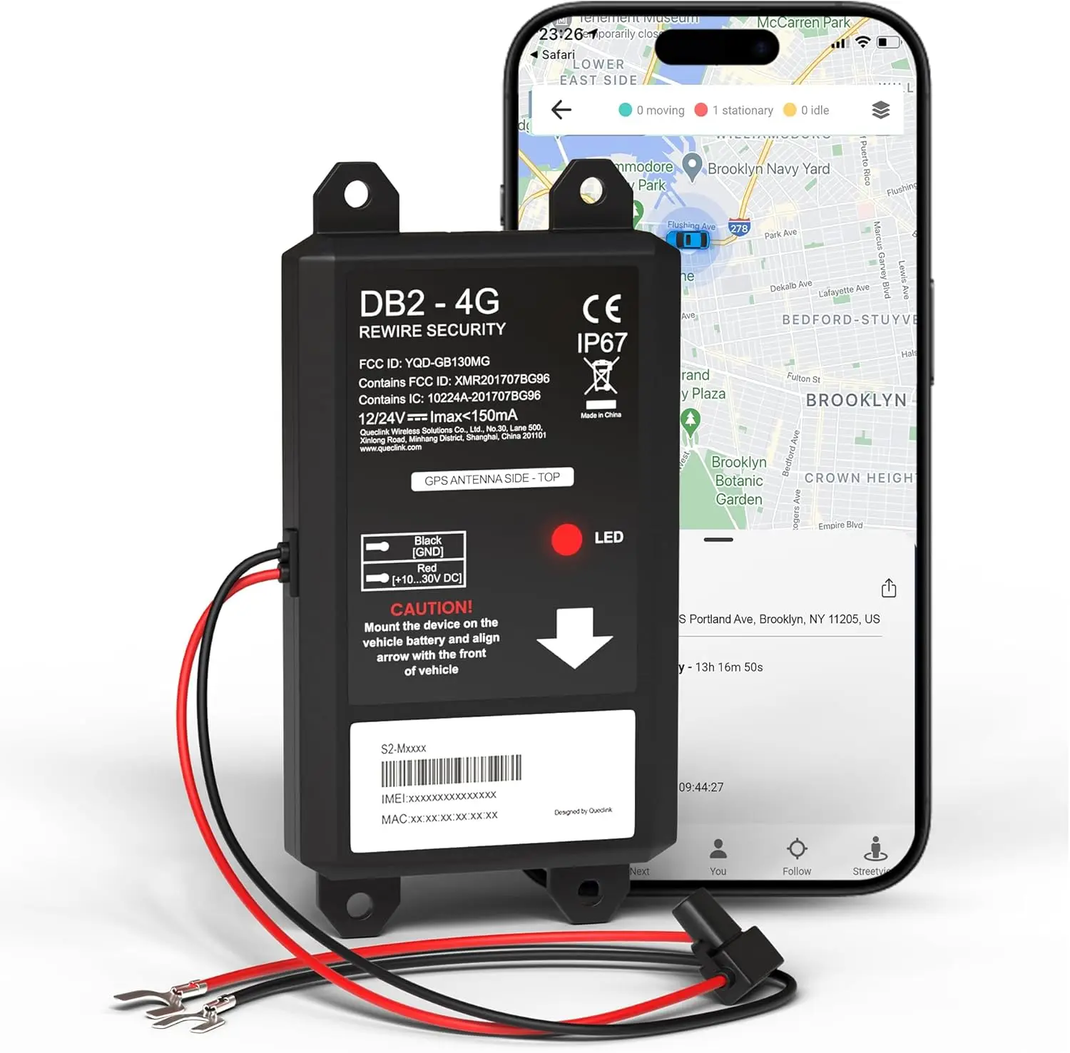 DB2-4G GPS Tracker for Vehicles – Real-Time Car & Van Tracking | 4G Fleet Monitoring | Easy Battery Install