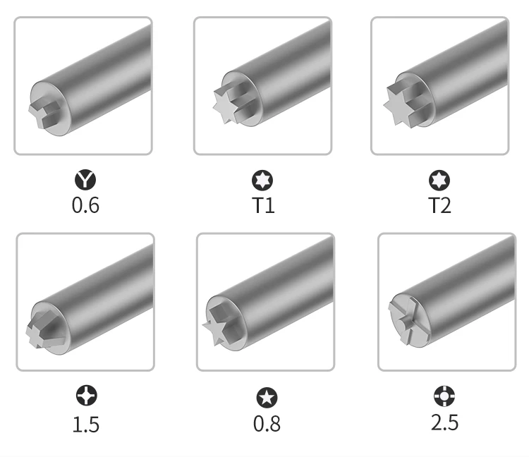 Destornillador de primera clase para reparación de teléfonos móviles, herramienta de desmontaje de perno 3D para iPhone, Samsung, evita el deslizamiento, BST-898