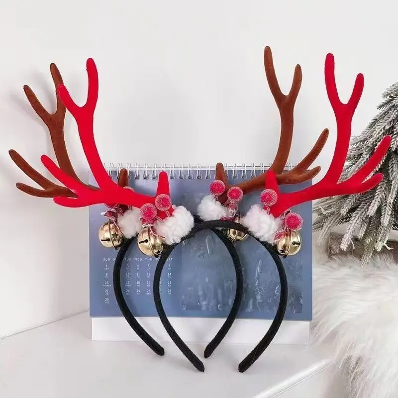 Cisas أغطية الرأس الزخرفية قزم قبعة الغزلان قرن الوعل هيرباند مهرجان لطيف نظام الغابات الرنة أغطية الرأس مجوهرات هدية صغيرة #1