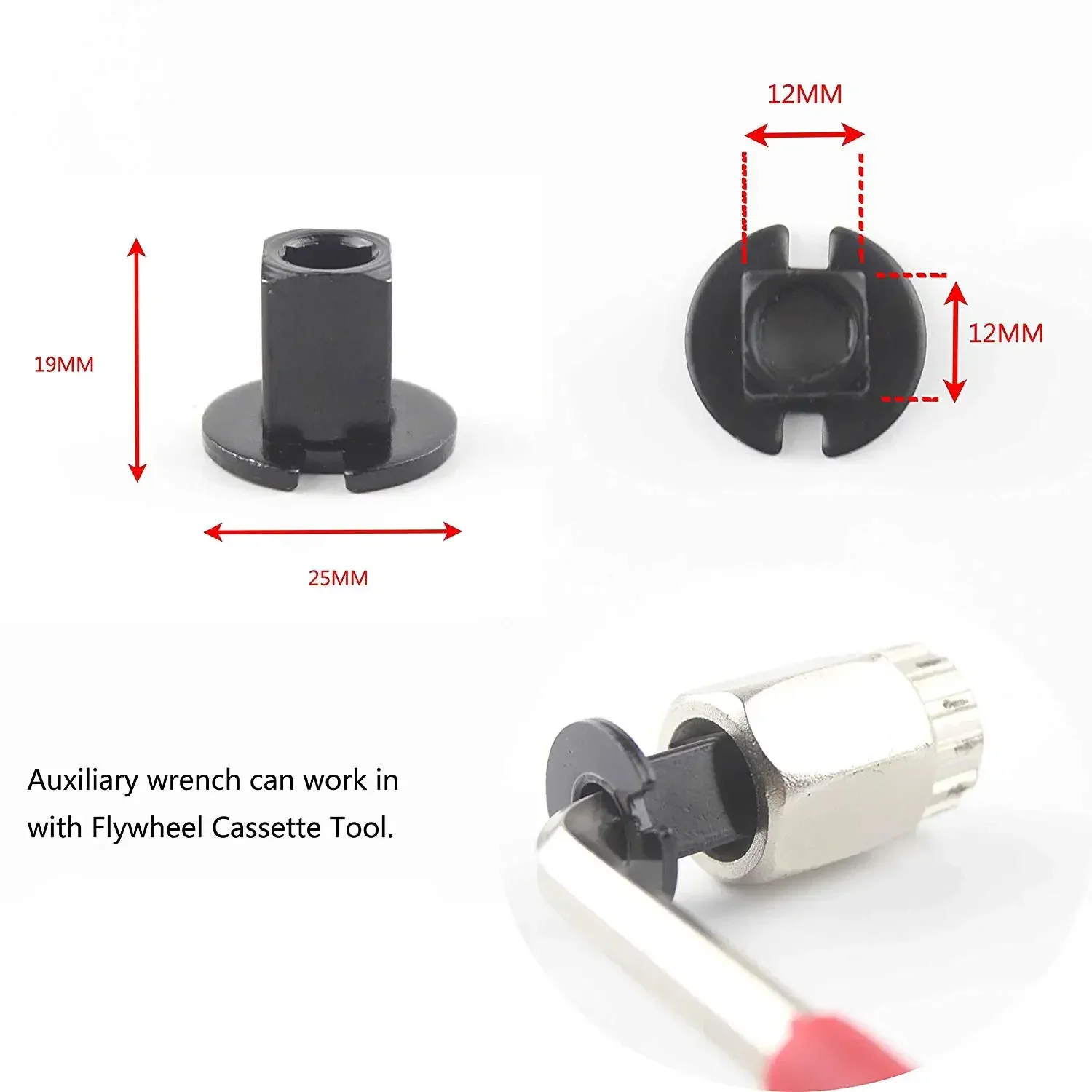 Bicycle Sprocket Removal Tools 8mm Hexagon Socket with 4 Square Cap 2 Wrench Flywheel Tool  Bicycle Integrated Axle Tool