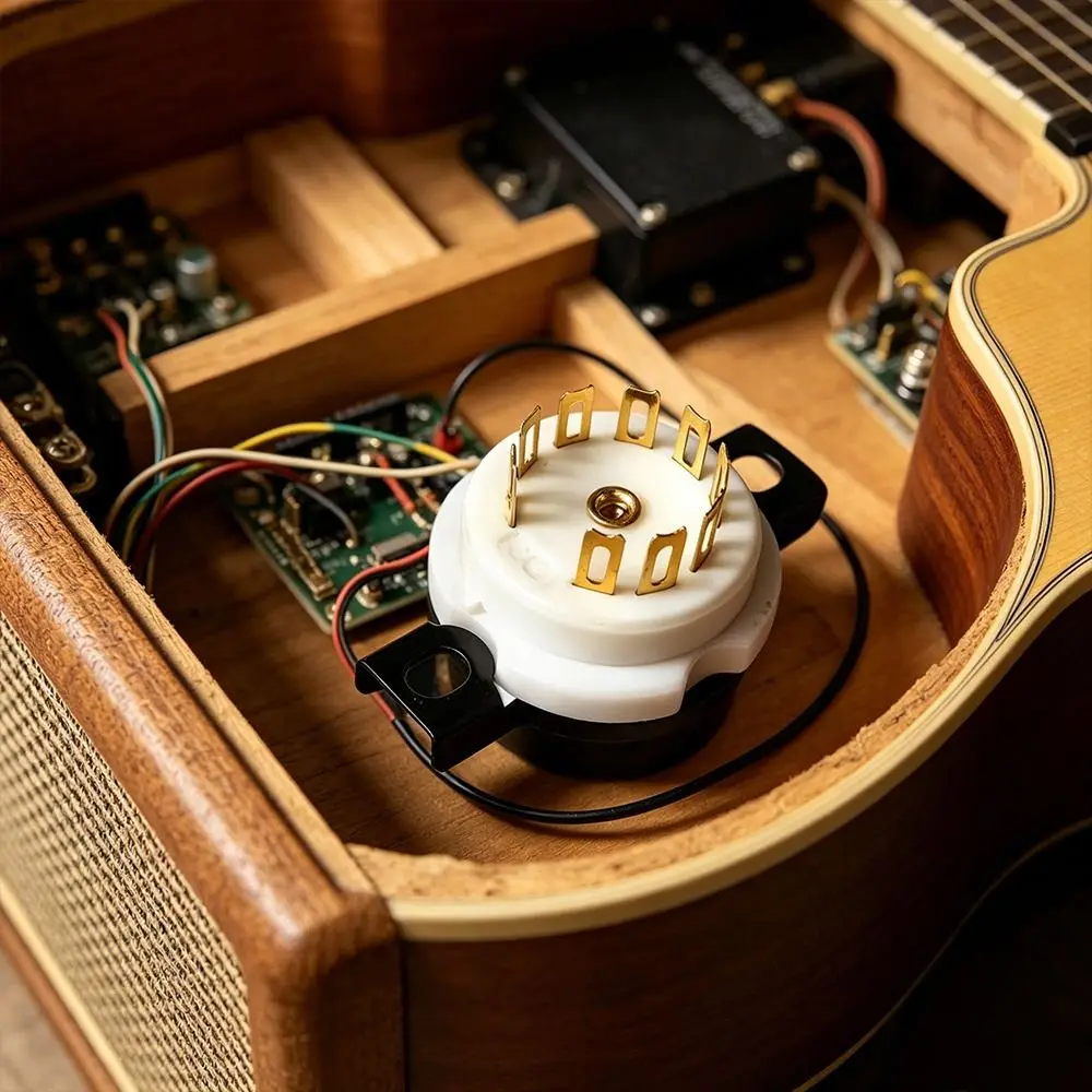 1Pcs 95 Ceramic Base 9Pin Tube Beryllium Copper Gold Plated Hifi Tube AMP DIY Octal Tube Valve Base Connector