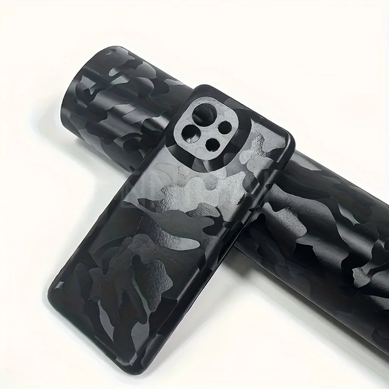 

Matte Forged Carbon Black Ghost Vinyl Car Sticker - Dimensions 19.7 Inches by 118.1 Inches - Black Camouflage Vehicle Decoration