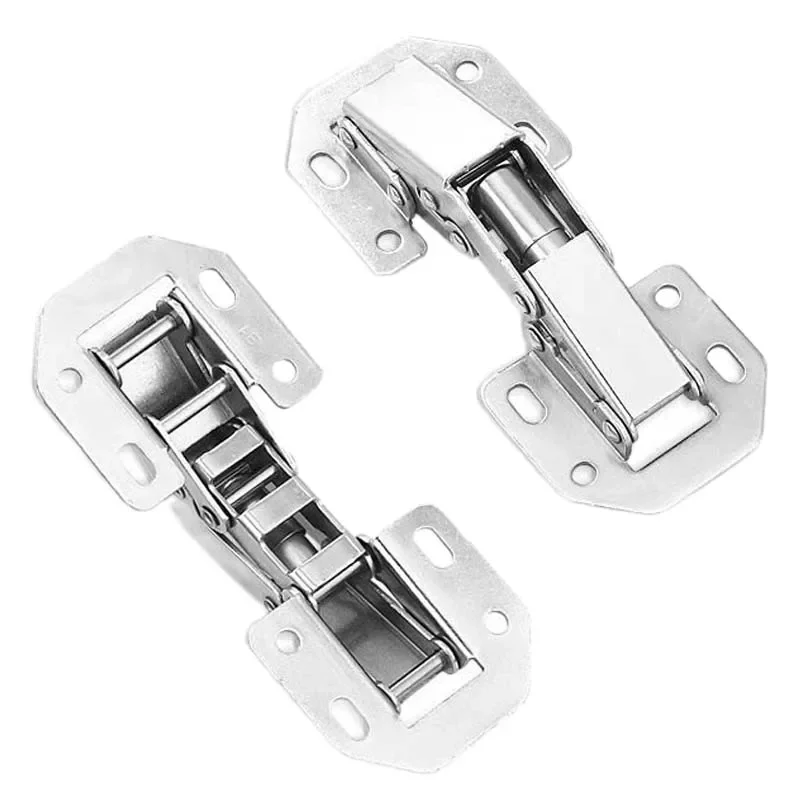 4 Inch Cabinet Hinge with Screws 90 Degree No-Drilling Hole Cupboard Door Hydraulic Hinges Household Furniture Hardwares