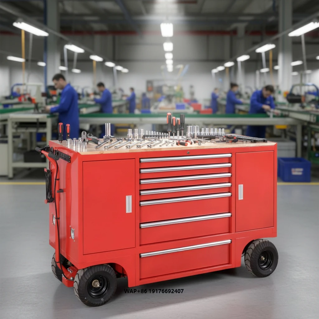 Wholesale Industrial Tool Cart 1m Top Work Platform Recessed Wheels Stability Central Lock Brake Dual Handles Waterproof Outdoor