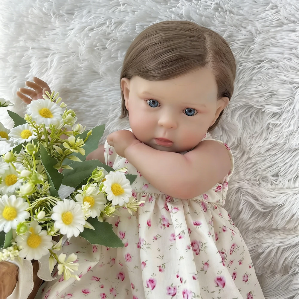 

AONPENG 50 CM 20 INCH Lifelike Reborn Baby Doll for Kids Handmade 3D Painted Skin with Vein Cloth Body Sweet Birthday Gift