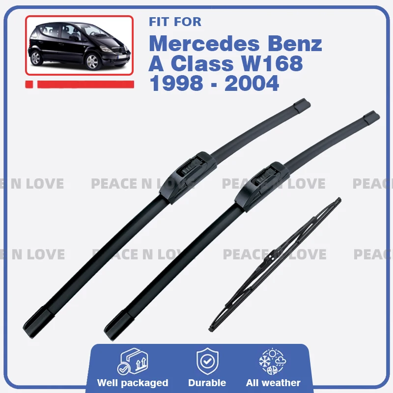 

3Pcs For Mercedes Benz A Class W168 1998 - 2004 Front Rear Wiper Blades Windshield Windscreen Accessories A180 A250 A200 A160