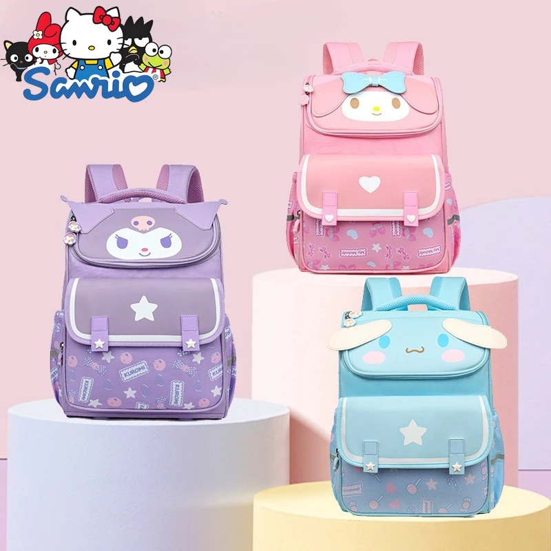 

Sanrio New Style Girl's Schoolbag Large Capacity Fashionable Girl Backpack Nylon Lightweight 1-3 Grade Children's Schoolbag