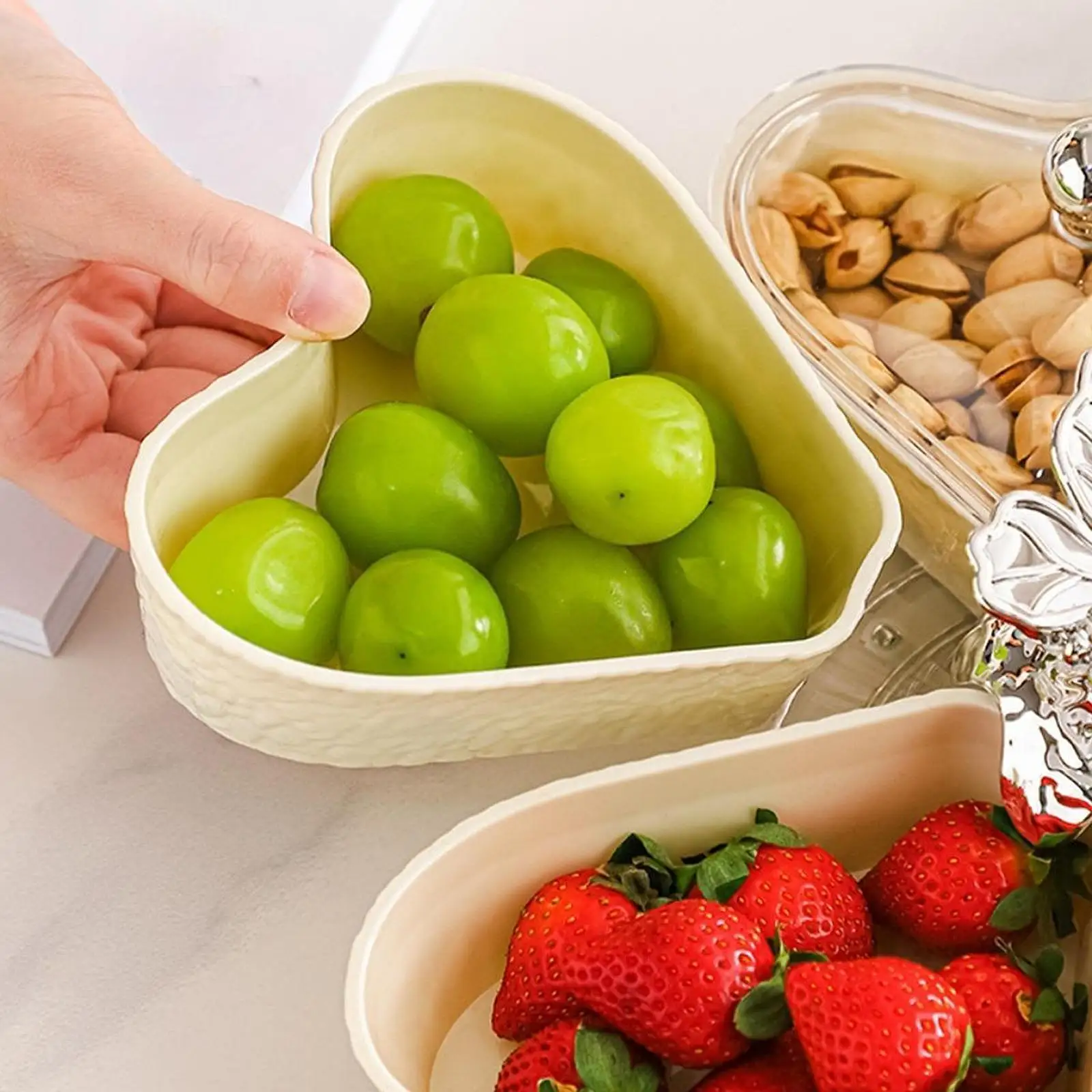 

Divided Serving Tray Rotatable Snack Platter Multipurpose 5 Compartment for Nut