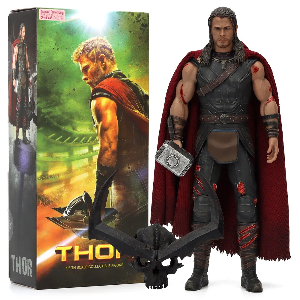 

1/6 Crazy Marvel Avengers Ragnarok Thor PVC Action Figures Kids Toys New Year's Christmas Gift 30cm