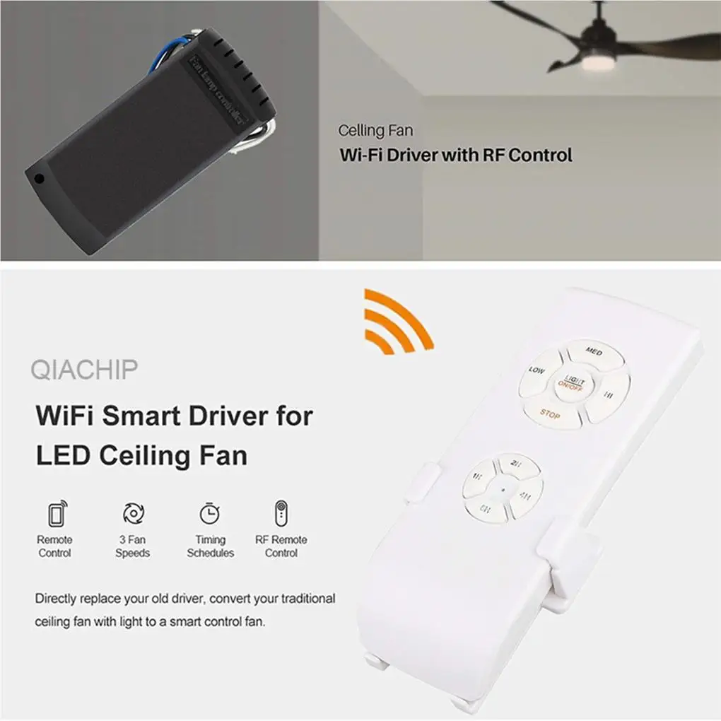 Fan Remote Control Kit Wireless Remote Control Universal 4-Stroke 3-Speed for Ceiling Fan with Controller