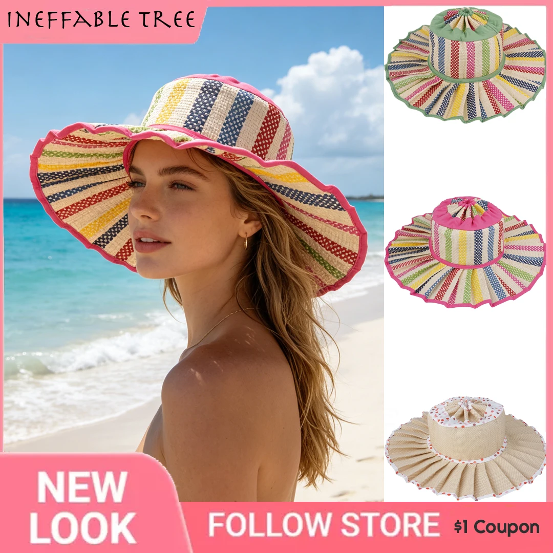 foldable-sun-hat-for-women-summer-wrinkled-brim-outdoor-uv-protection-wide-brim-cap-casual-beach-travel-cap-accessory-sombrero