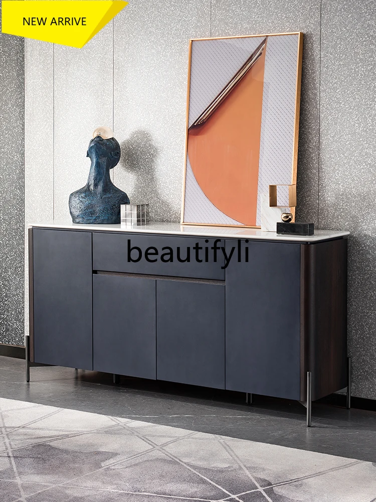 D2520 Italian Minimalist Sideboard Cabinet Four Doors Modern Marble Cabinet Side Storage Cabinet