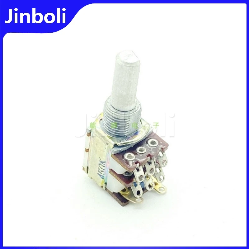 1PCS 12 Type A50K 8Pins Double Adjustable Resistance Power Amplifier Audio Computer Speaker Volume Switch Potentiometer 20mm