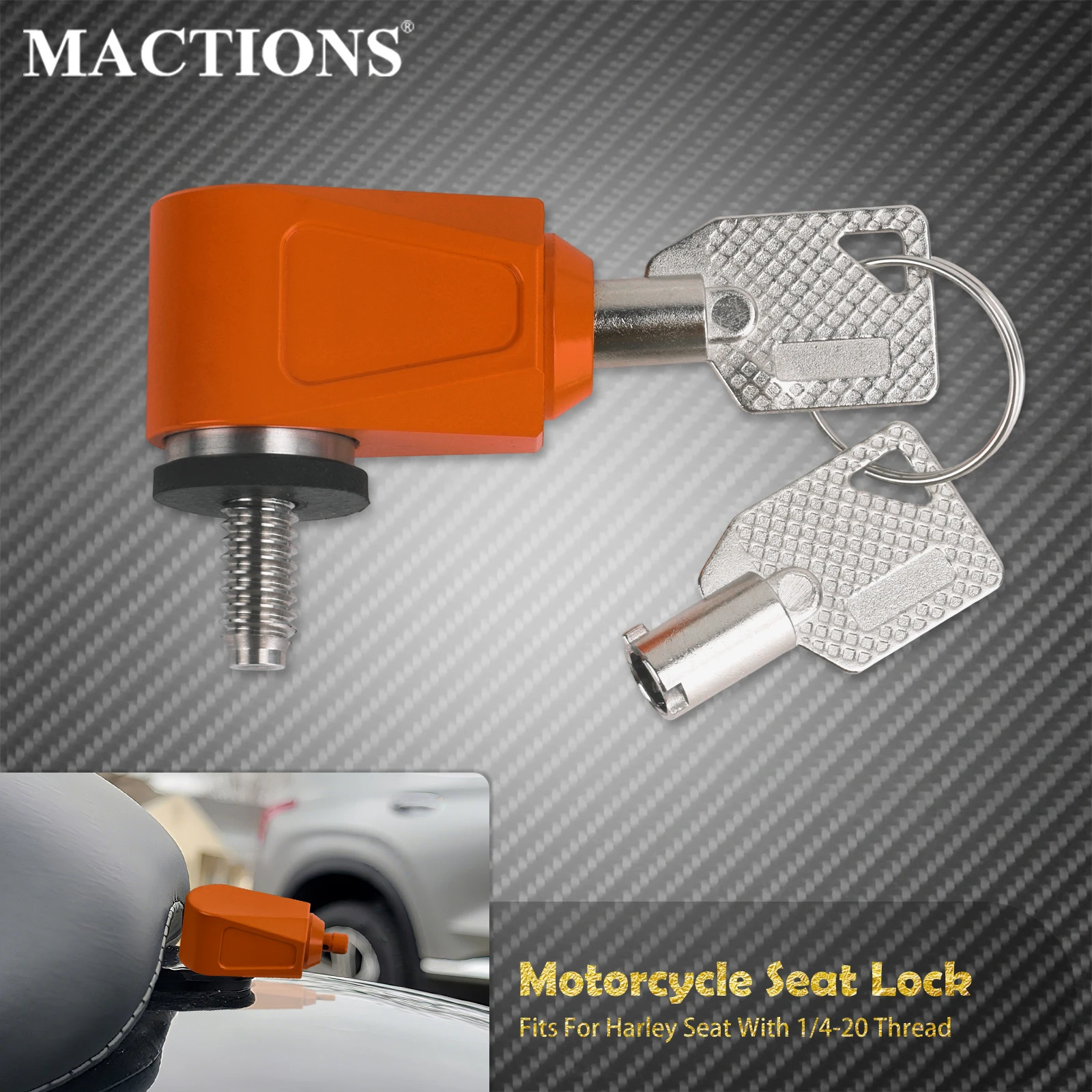 Motorcycle Seat Bolt Seat Lock Anti Theft 1/4-20 Thread Screw For Harley Sportster Softail Dyna Touring Road King Street Glide