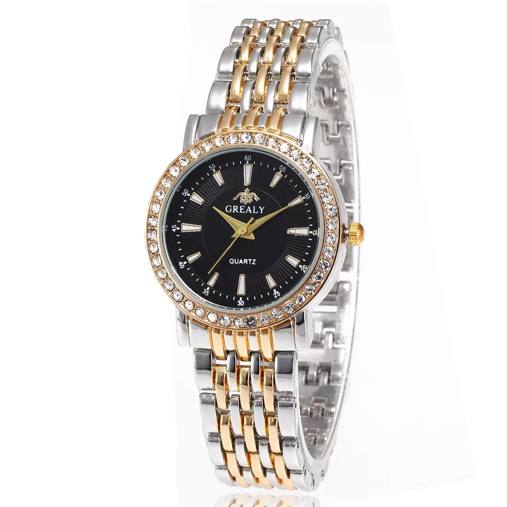 New Casual Watches Women Luxury Fashion Lovers Watch Rhinestone Stainless steel Quartz Watch Men Women Gift Business Wristwatch