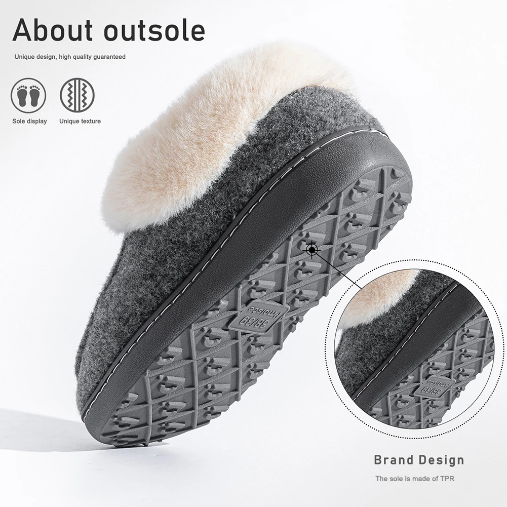 Pmoiste رقيق ورأى شبشب منزل النساء مريحة لينة الدافئة TPR منصة رغوة الذاكرة أحذية المنزل الشتاء عدم الانزلاق داخلي #5