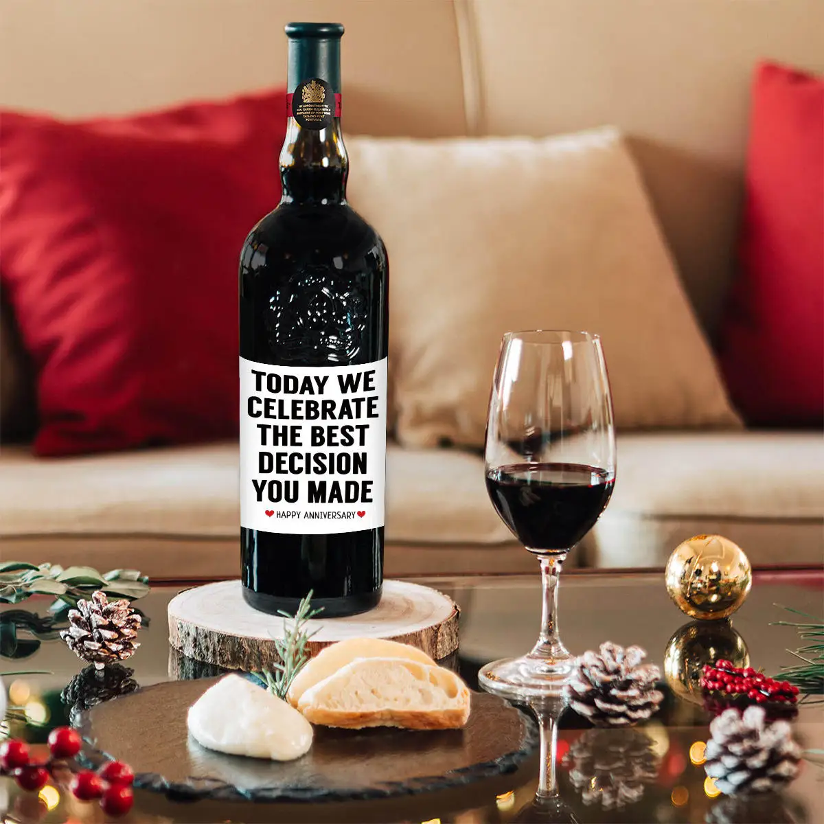 1 Pcs Custom Wine Bottle Stickers Personalized Photo Printing Waterproof Wine Labels 10x12.7cm for Wedding Anniversary Parties