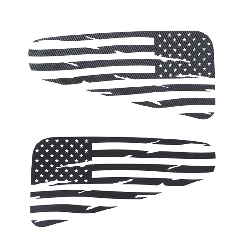 

Window Decal Rear Window Distressed Flag Sticker for Ford Mustang 2008 2009 2010 2011 2012 2013 2014, Carbon Fiber