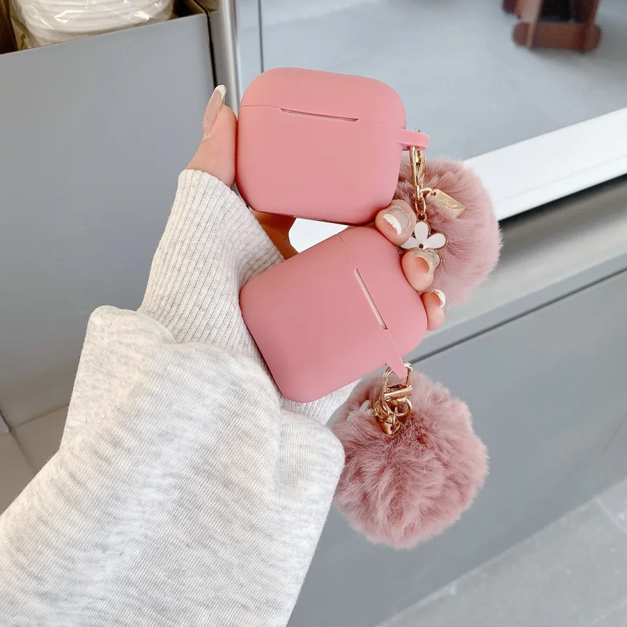 Cute Hair ball For airpods 1//2/3/4 Case air pods pro 2 luxury Earphone Case AirPods 2 hearphone Cover airpods3 cover airpod 4