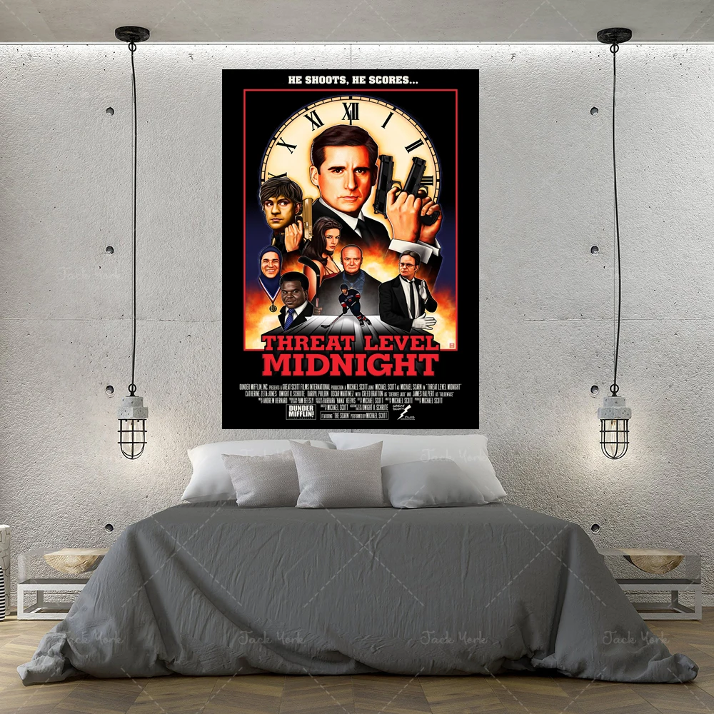 Threat Level Midnight Movie Poster The Office Michael Scott Canvas Painting