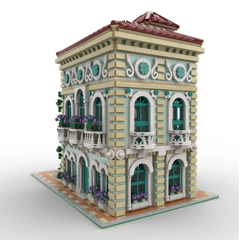 Moc klocki do budowy widok ulicy model willa ogrodowa bungalow technologia modułowy blok prezent prezent dla dzieci zestaw do samodzielnego montażu