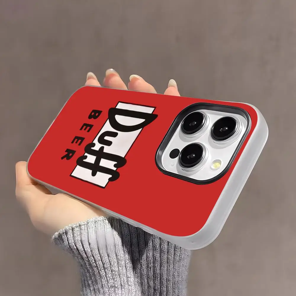 Funda Divertida para Teléfono con Diseño de Cerveza Duff, Color Caramelo, Mate, para iPhone 11, 12, 13, 14, 15, 16, 17e, Air, Pro, Max, Plus, Negra