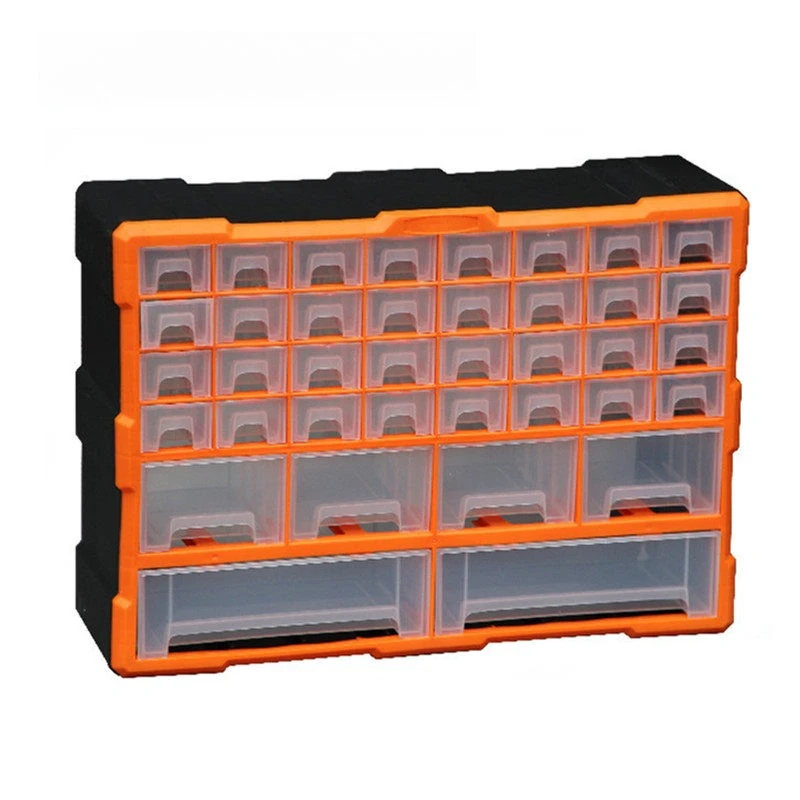 Drawer-Type Tool Box |Stackable Plastic Organizer with Multi-Grid for Small Parts, DIY Crafts & Model Building Storage JT40