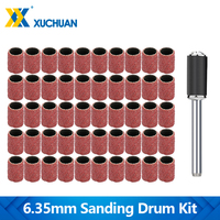11-102pcs 6.35mm Sanding Drum Kit Grit #80 #100 #120 Sanding Mandrels for Electric Mini Angle Grinder for Dremel Sleeves