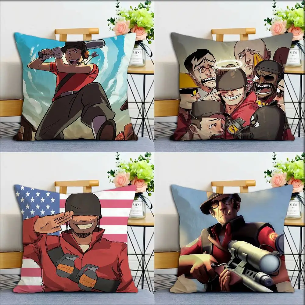Soldier TF2  Various Sizes Square Pillow Case For Car Home Bedchamber Decor