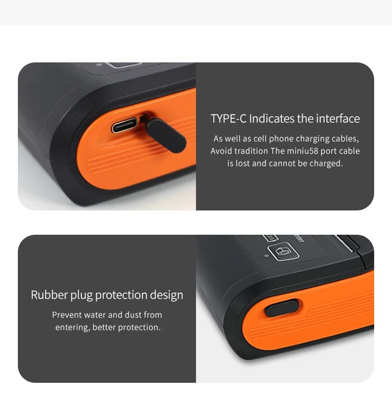 

Hot Sale Wireless Battery Display Bill Maker Mobile Receipt AndroidIOS USB/Blue t 58mm Thermal Ticket Printer for POS H22