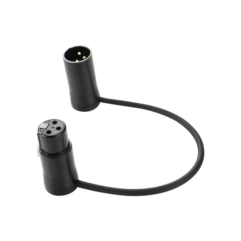 Gold 3 Pin Right Angle 90 Degree Rotatable XLR Connector Plug Short Patch Cable Low Profile Audio Recording Studio Mixer Board