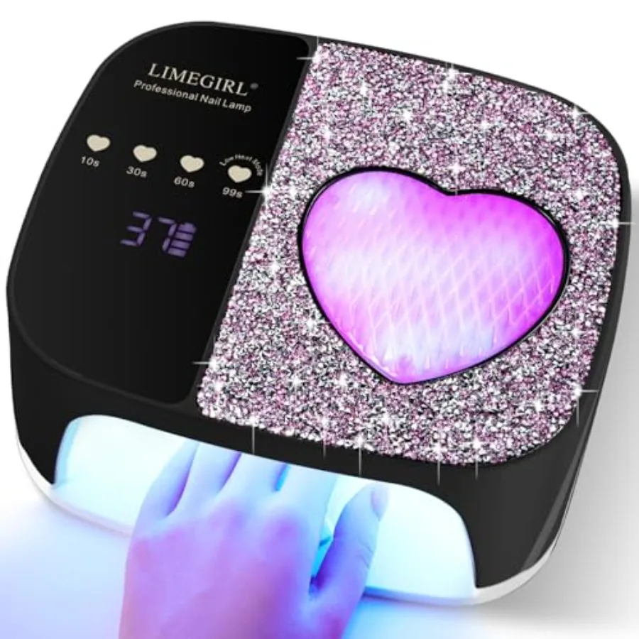 

LIMEGIRL UV LED Nail Lamp Kit for Gel Polish Professional Fast Curing Dryer Light Set with 4 Timer Settings Cordless Rechargeab
