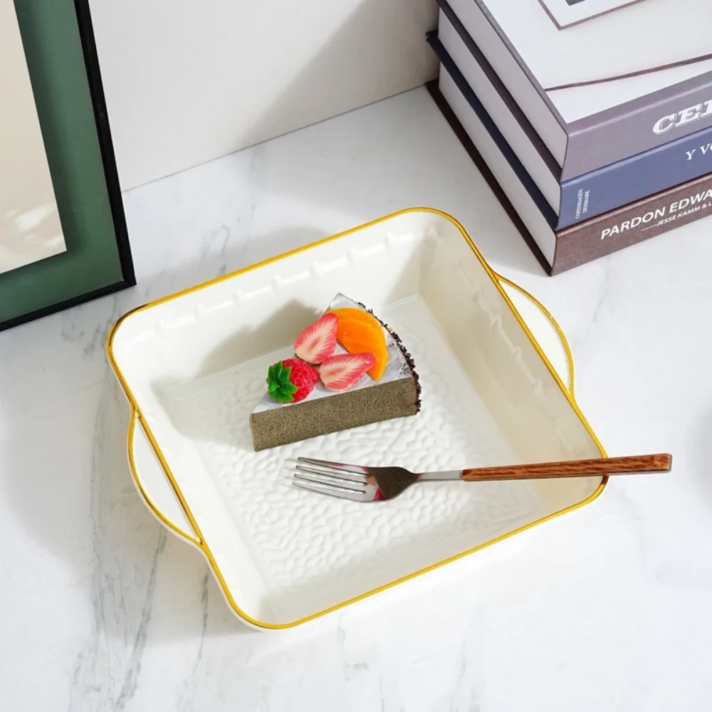 

New Transparent Buffet Food Tray Large Capacity Plastic Fruit Plate with Lid Drop-proof Storage Box Desktop Storage