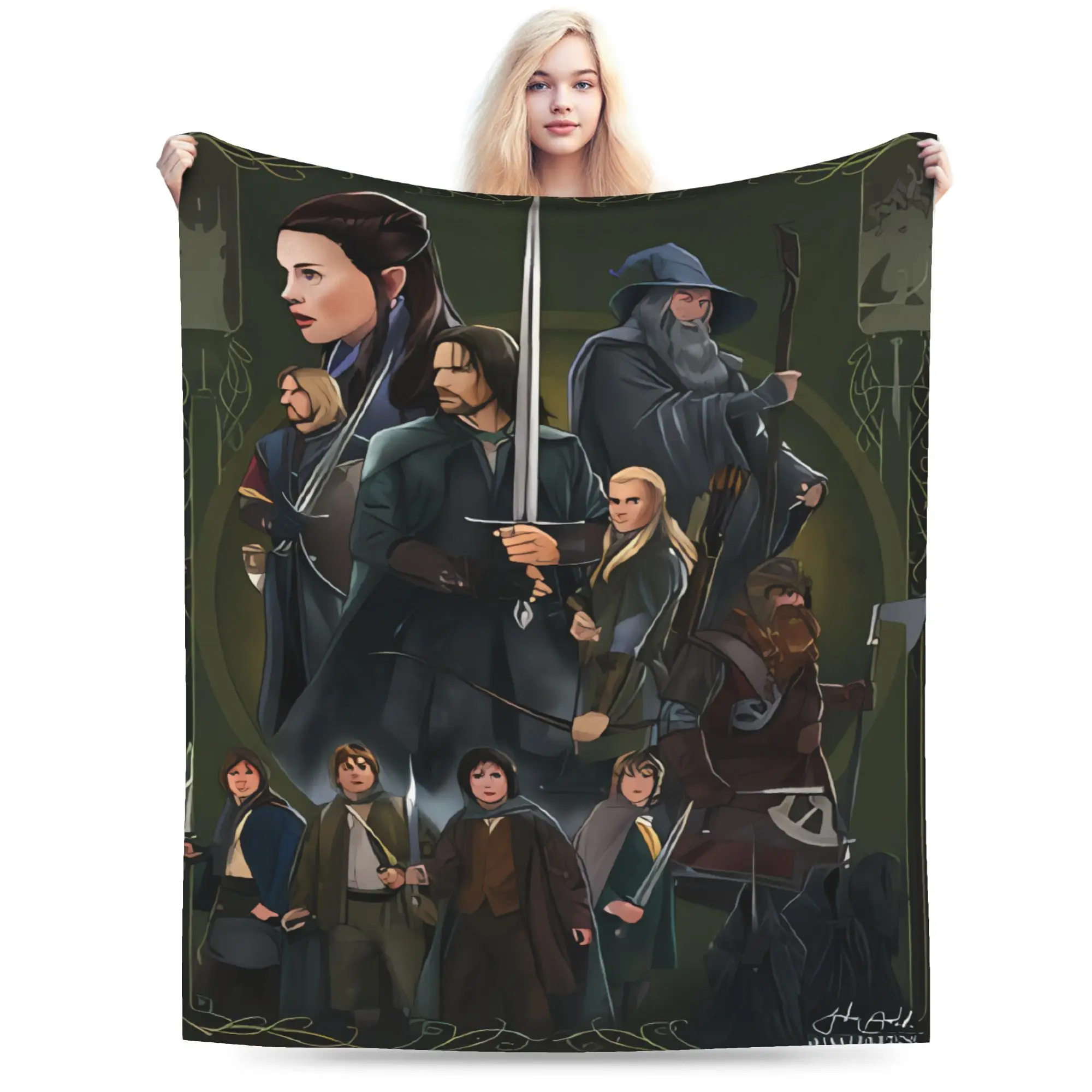 Blankets  Warm Print Plush Throw Blanket For L-Lords Of The R-Rings Travel Flannel Bedspread Bed Cover