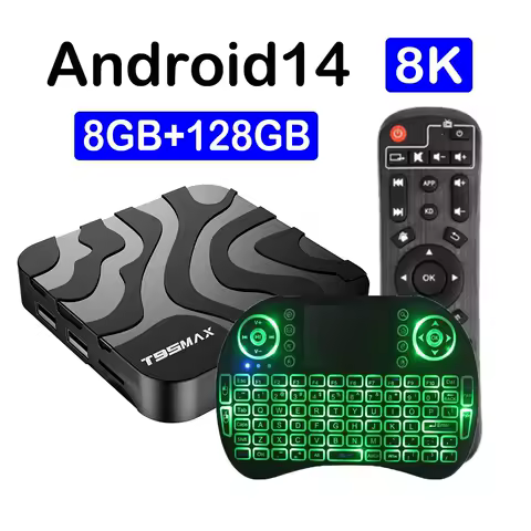 Smart TV Box T95 Max Android 14 Netflix 4K Allwinner H618 2.4G&amp;5G Wifi6 BT 5.2 Voice Streaming Media Player PK T95 H96 X96 Max