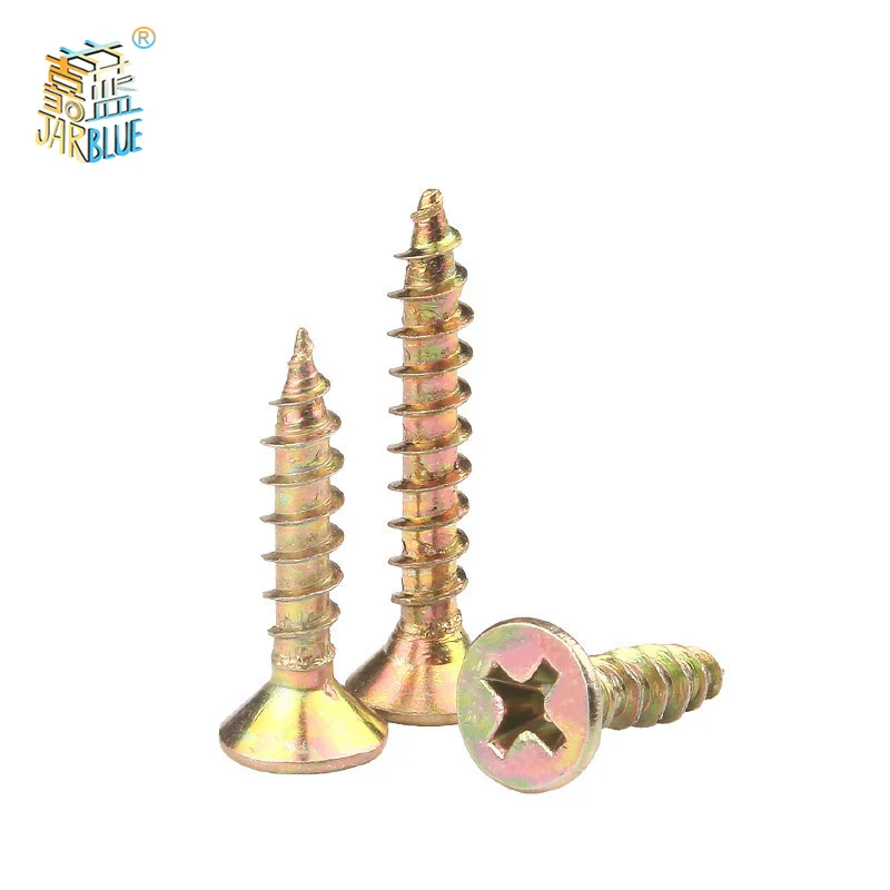 10pcs/lot M3 M3.5 M4 M5 M 6 Cross Recessed Countersunk fibreboard Chipboard Flat Head Self Tapping Wood Screw Zinc Coated