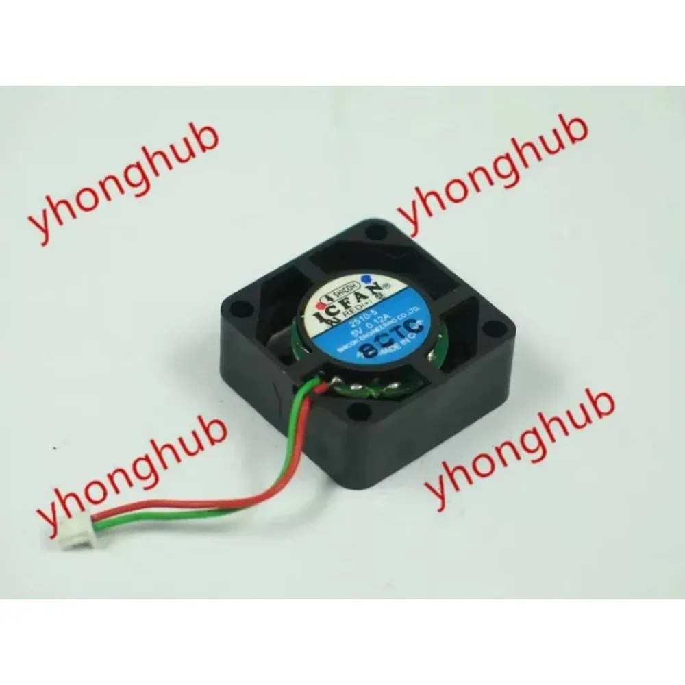 ICFAN 2510F-5 DC 5V 0.12A 3-Wire 25x25x10mm Cooling Fan