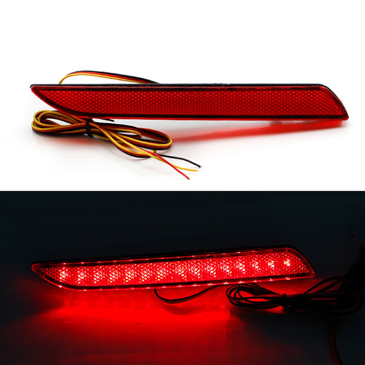 Pair Bumper Reflector For Honda Fit Jazz 2011-2013 2012 Rear lamp Tail Light Driving Brake Stop Turn Signal Lamp Car Accessories