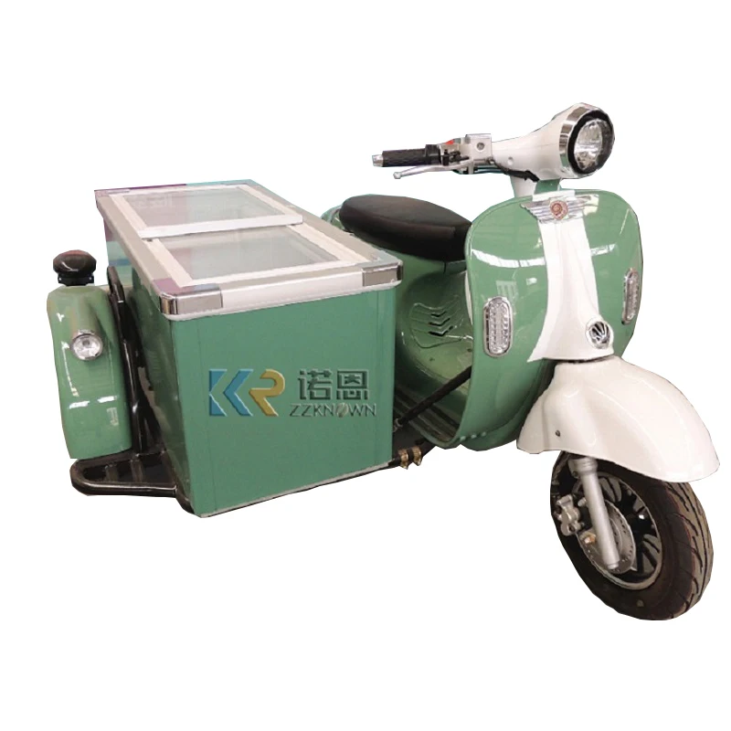 

Mobile Ice Cream Cart Motocycle Food Vending Carts Beer Beverage Cold Drinks Scooter for Delivery