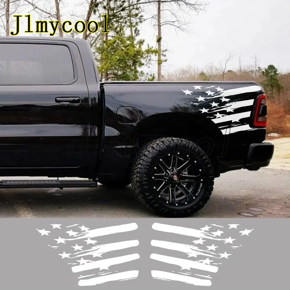 

For Dodge RAM Pickup Rear Trunk Bed Side Stickers Truck Graphics American Flag Decor Cover Vinyl Decals Auto Tuning Sticker